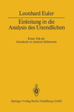 Cover of Einleitung in Die Analysis Des Unendlichen