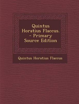 Book cover for Quintus Horatius Flaccus.