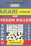 Book cover for 400 Akari puzzles and Jigsaw killer sudoku. Easy - medium levels.