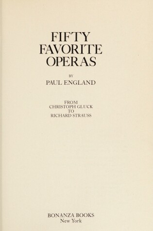 Cover of 50 Favorite Operas