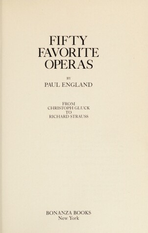 Book cover for 50 Favorite Operas