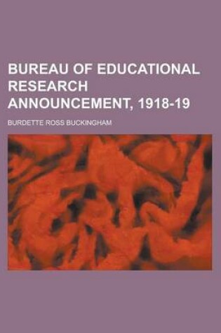 Cover of Bureau of Educational Research Announcement, 1918-19