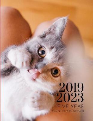 Book cover for 2019-2023 Five Year Planner Kitten Cat Goals Monthly Schedule Organizer