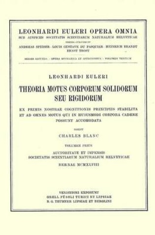 Cover of Theoria motus corporum solidorum seu rigidorum ex primis nostrae cognitionis principiis stabilita et ad omnes motus qui in huiusmodi corpora cadere possunt accomodata 2nd part.