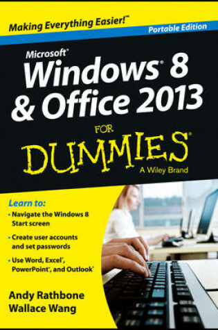 Cover of Windows 8 and Office 2013 For Dummies