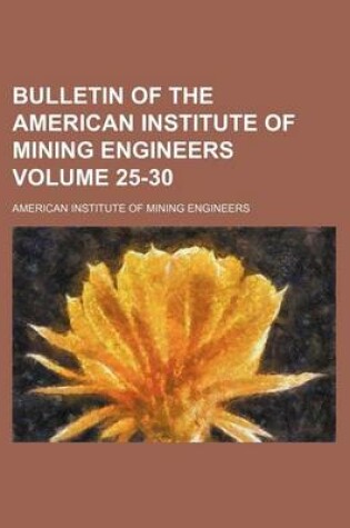 Cover of Bulletin of the American Institute of Mining Engineers Volume 25-30