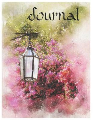 Cover of Lamp Post Flowers Oversized 8.5x11, 150 Page Lined Blank Journal Notebook