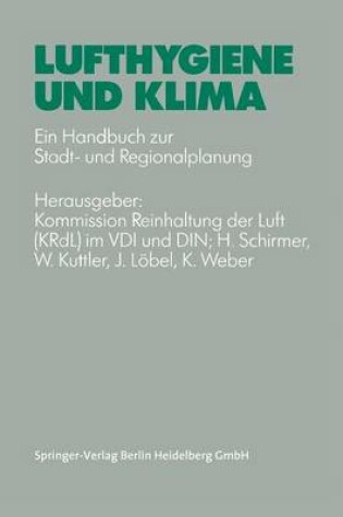 Cover of Lufthygiene und Klima