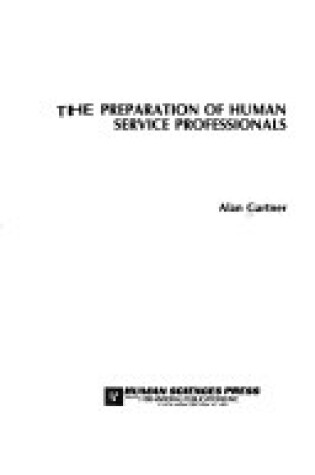 Cover of Preparation of Human Service Professionals