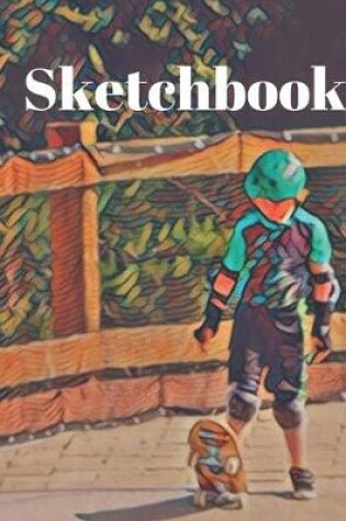 Cover of Young Teal and Black Skateboard Lover Gift Sketchbook for Drawing Coloring or Writing Journal