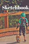 Book cover for Young Teal and Black Skateboard Lover Gift Sketchbook for Drawing Coloring or Writing Journal