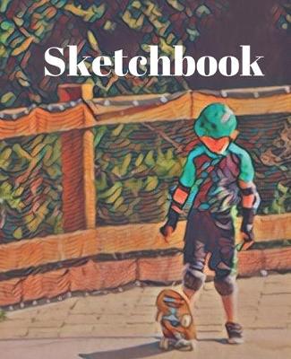 Book cover for Young Teal and Black Skateboard Lover Gift Sketchbook for Drawing Coloring or Writing Journal