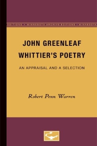 Cover of John Greenleaf Whittier’s Poetry