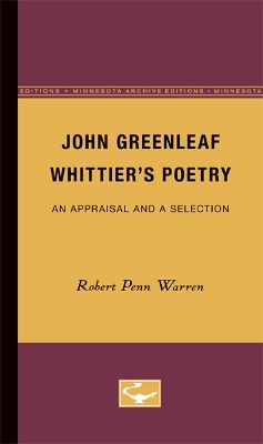 Book cover for John Greenleaf Whittier’s Poetry