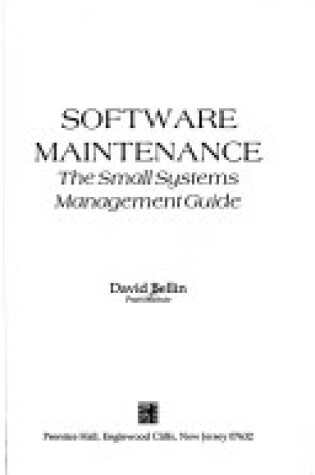 Cover of Software Maintenance