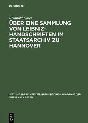 Book cover for UEber Eine Sammlung Von Leibniz-Handschriften Im Staatsarchiv Zu Hannover