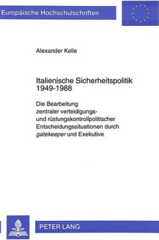 Cover of Italienische Sicherheitspolitik 1949-1988