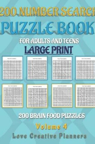 Cover of 200 NUMBER SEARCH PUZZLE BOOK-Volume 4