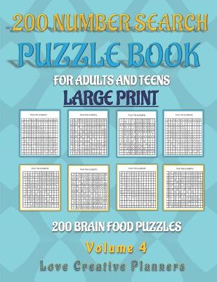 Book cover for 200 NUMBER SEARCH PUZZLE BOOK-Volume 4