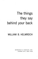 Book cover for The Things They Say Behind Your Back