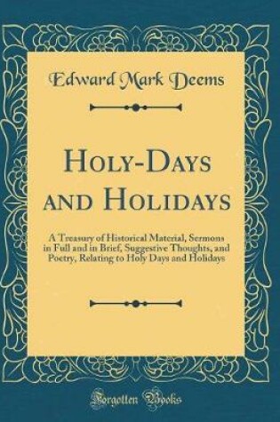 Cover of Holy-Days and Holidays