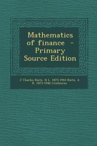 Cover of Mathematics of Finance