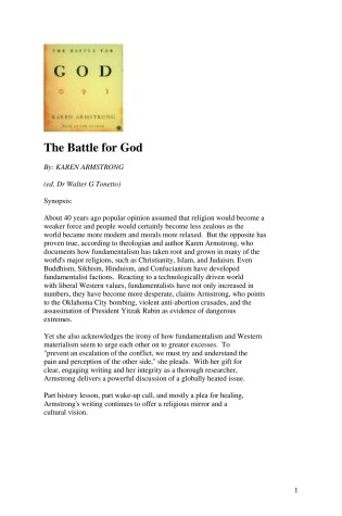 Cover of The Battle for God