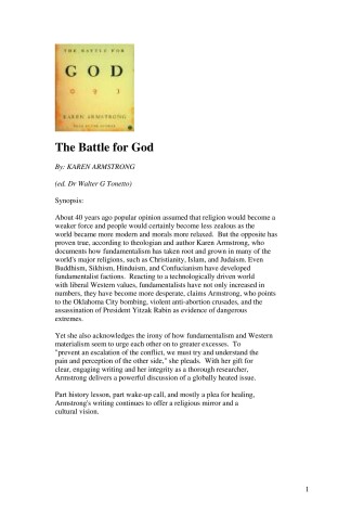 Book cover for The Battle for God