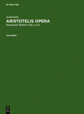 Book cover for Aristoteles: Aristotelis Opera. Volumen I