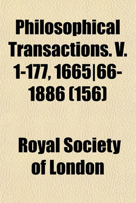 Book cover for Philosophical Transactions. V. 1-177, 1665-66-1886 (156)