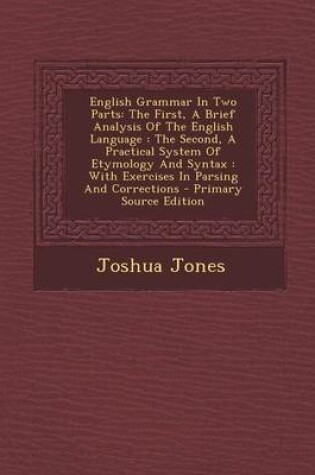 Cover of English Grammar in Two Parts