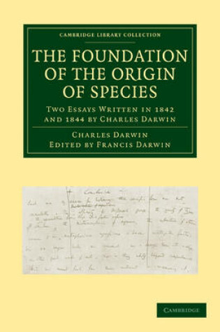 Cover of The Foundation of the Origin of Species