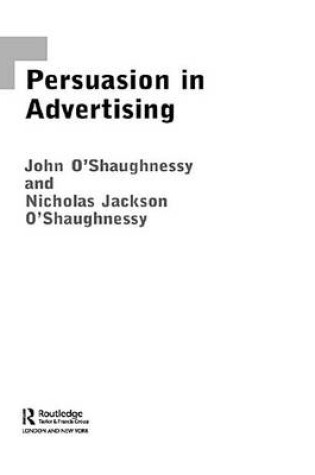 Cover of Persuasion in Advertising