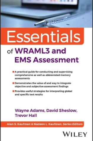 Cover of Essentials of WRAML3 and EMS Assessment