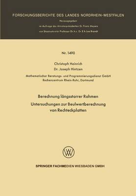Cover of Berechnung Langsstarrer Rahmen / Untersuchungen Zur Beulwertberechnung Von Rechteckplatten