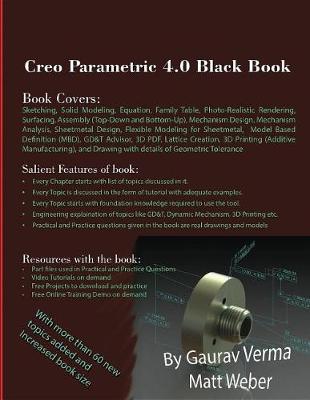 Book cover for Creo Parametric 4.0 Black Book