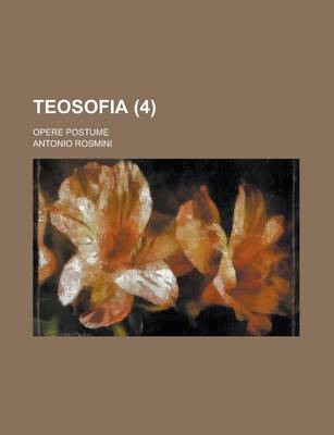 Book cover for Teosofia; Opere Postume (4)