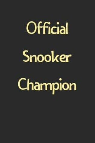 Cover of Official Snooker Champion