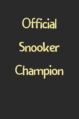 Book cover for Official Snooker Champion