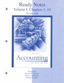 Book cover for Ready Notes Volume 1 (Chapters 1 to 14) for Use with Accounting