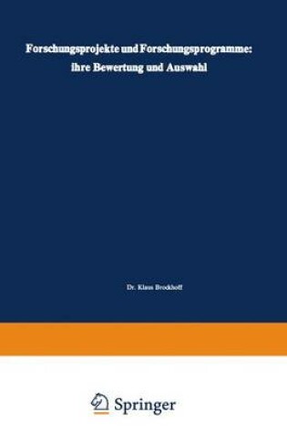 Cover of Forschungsprojekte und Forschungsprogramme