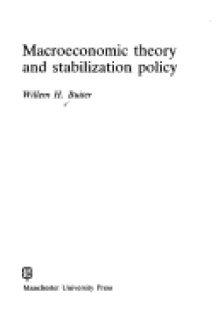 Cover of Macroeconomic Theory and Stabilization Policy