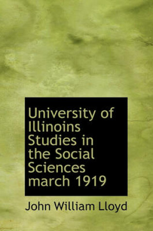 Cover of University of Illinoins Studies in the Social Sciences March 1919