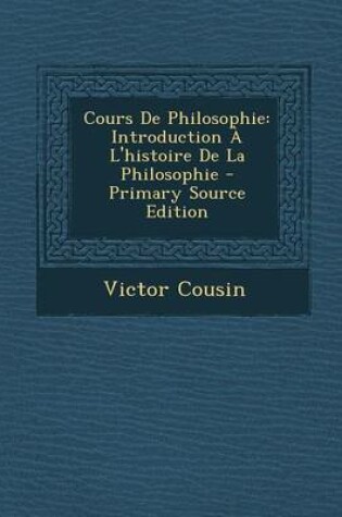 Cover of Cours de Philosophie