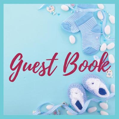 Book cover for Premium Guest Book - Baby Shower It's a Boy - 80 Premium color pages- 8.5 x8.5