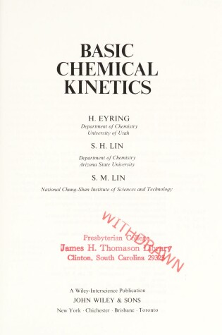 Cover of Basic Chemical Kinetics