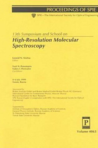 Cover of Symposium and School On High-Resolution Molecular Spectroscopy