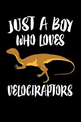 Book cover for Just A Boy Who Loves Velociraptors