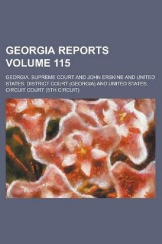 Cover of Georgia Reports Volume 115