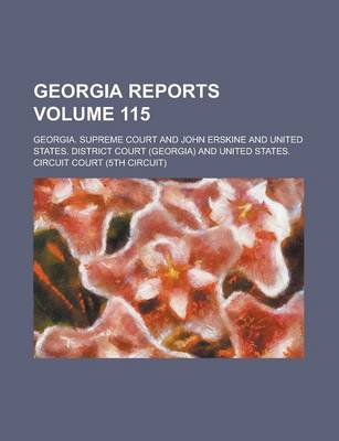 Book cover for Georgia Reports Volume 115